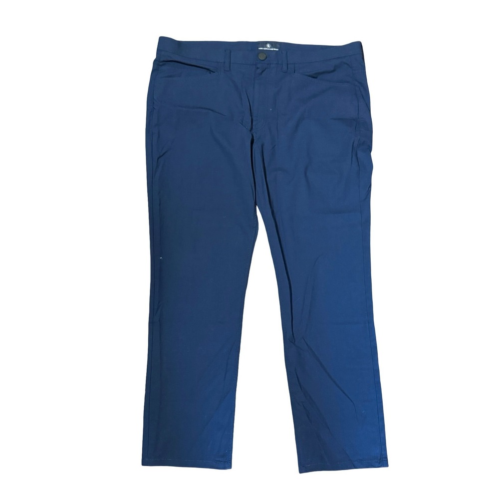 Hart Schaffner Marx Chino Pants Mens 40x30 Blue Wool Blend Stretch Trousers